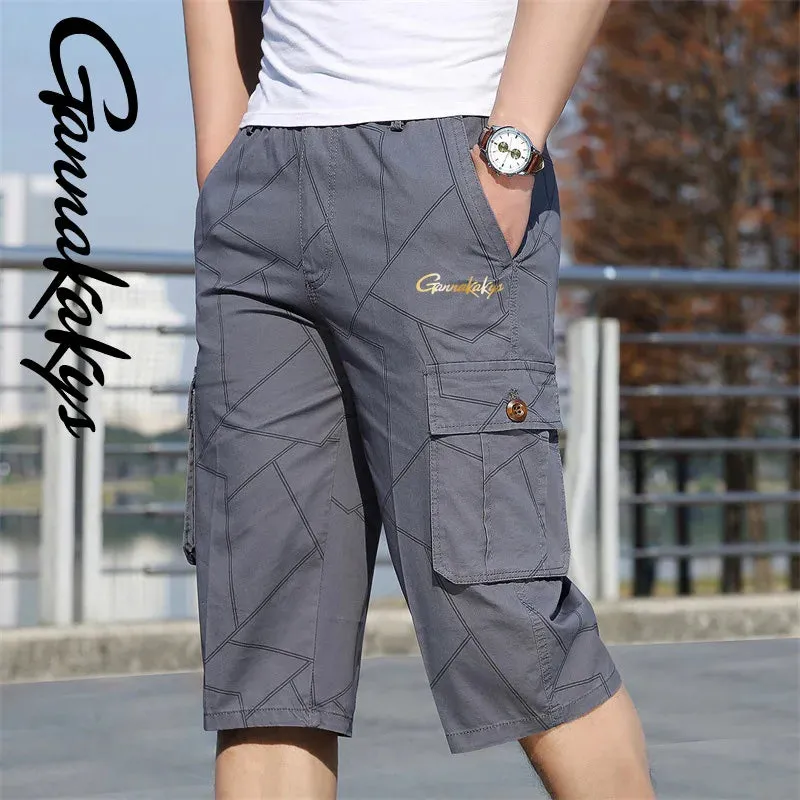2024 Men's Summer Sports Fishing Pants Men's Hiking Breathable Multi Pocket Work Shorts Beach Running Travel Shorts