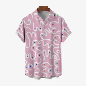 Abstract Print Men's Casual Short Sleeve Shirt 2404001278
