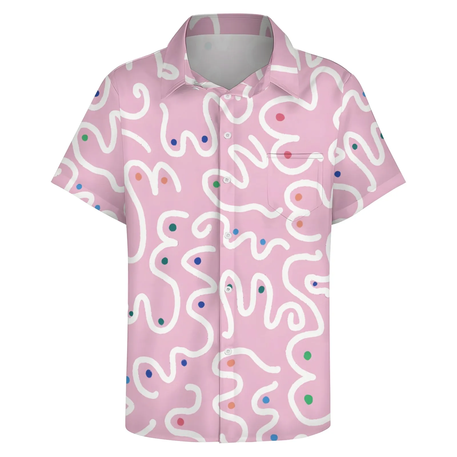 Abstract Print Men's Casual Short Sleeve Shirt 2404001278