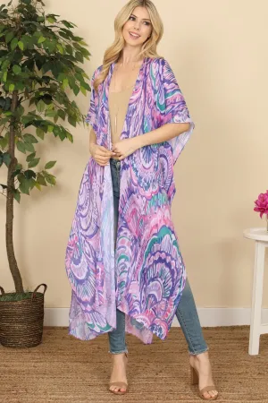 ABSTRACT PRINT SUMMER LONG KIMONO