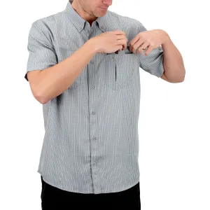 AFTCO MENS SIRIUS SS TECH MINI CHECK - HARBOR GRAY
