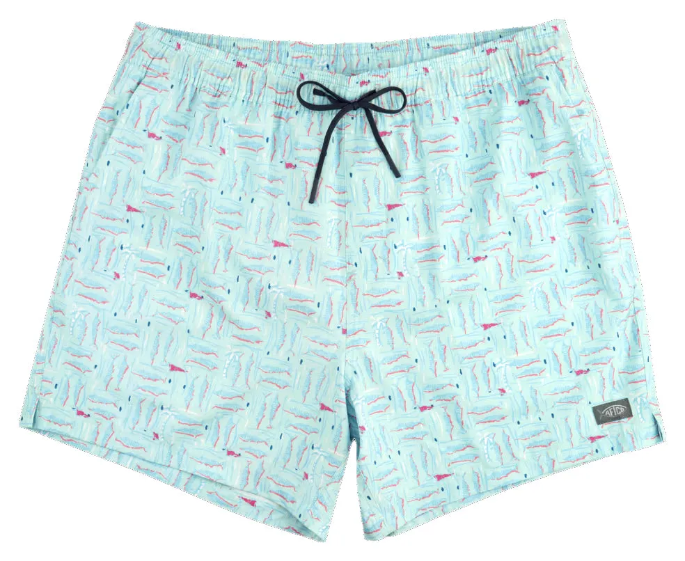 Aftco Strike Printed Swim Shorts For Men