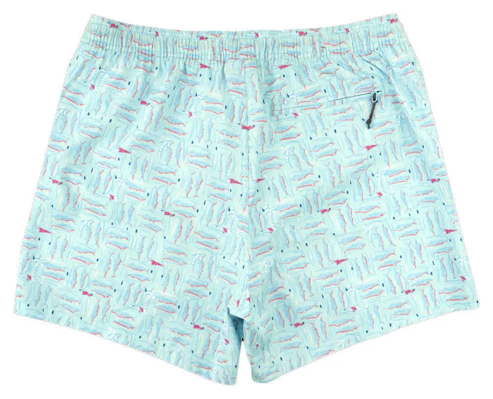 Aftco Strike Printed Swim Shorts For Men