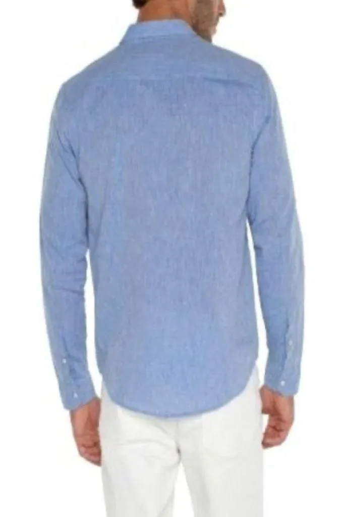 Aiden Convertible Sleeve Button-Up - Blue