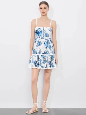 alice   olivia - Fallon Babydoll Mini Dress in Affection Small