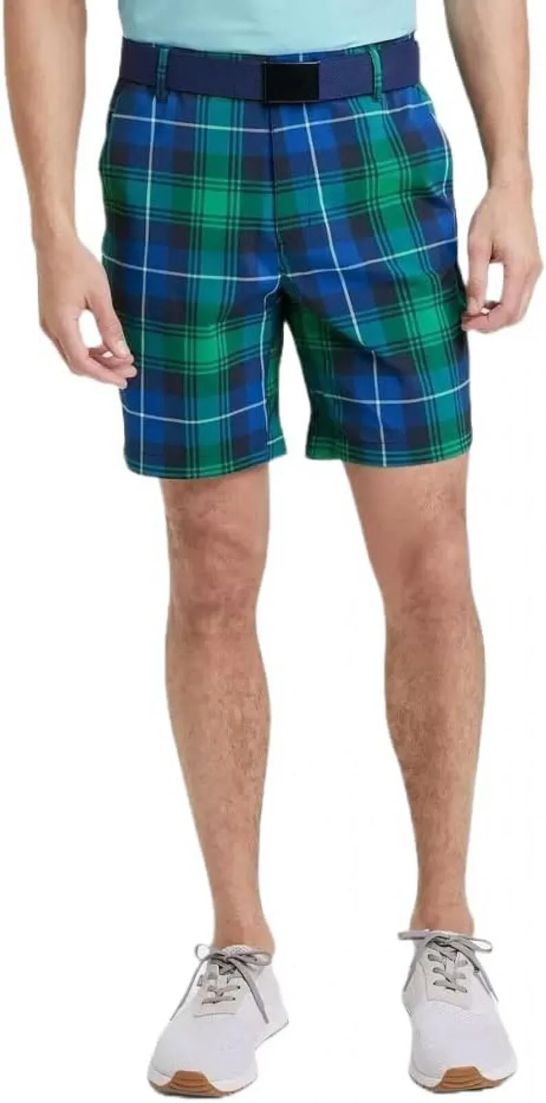 All In Motion Men's Plaid Golf Shorts 8" 87206075 Blue Green Plaid 30