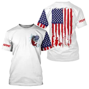American flag Mahi mahi fishing personalized patriotic UV Protection Dorado Fishing T-shirt NQS5593