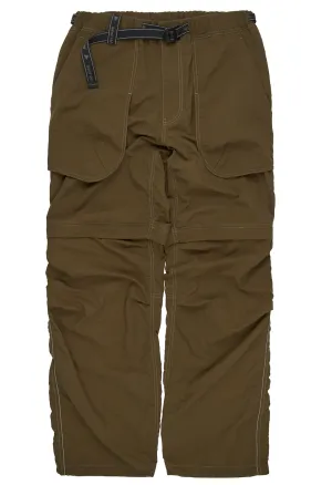 and wander Men's Ny Taffeta Hiker 2Way Pants - Dark Khaki
