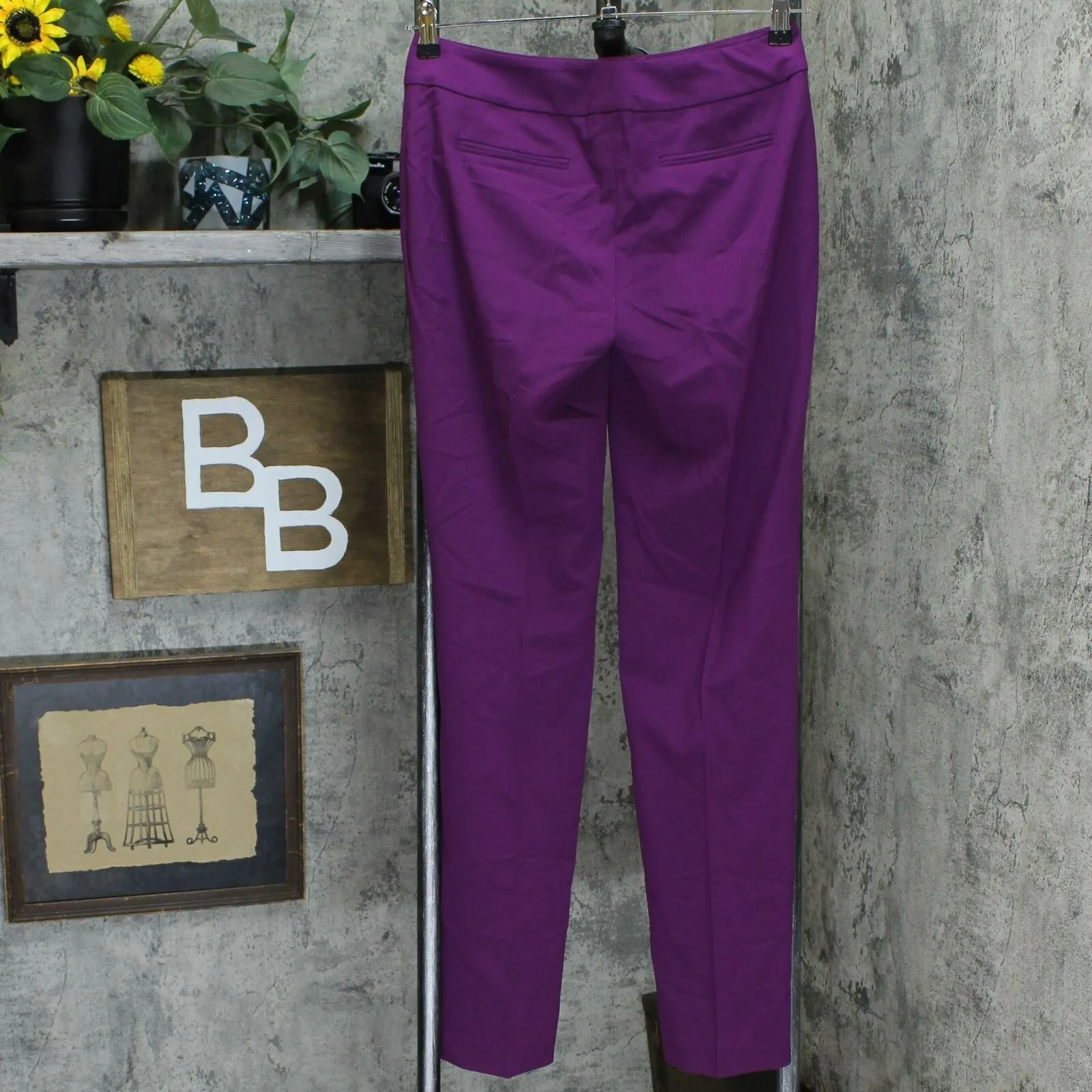 Bar III Women's Stretch Flare Leg Dress Pants. Boysenberry Purple