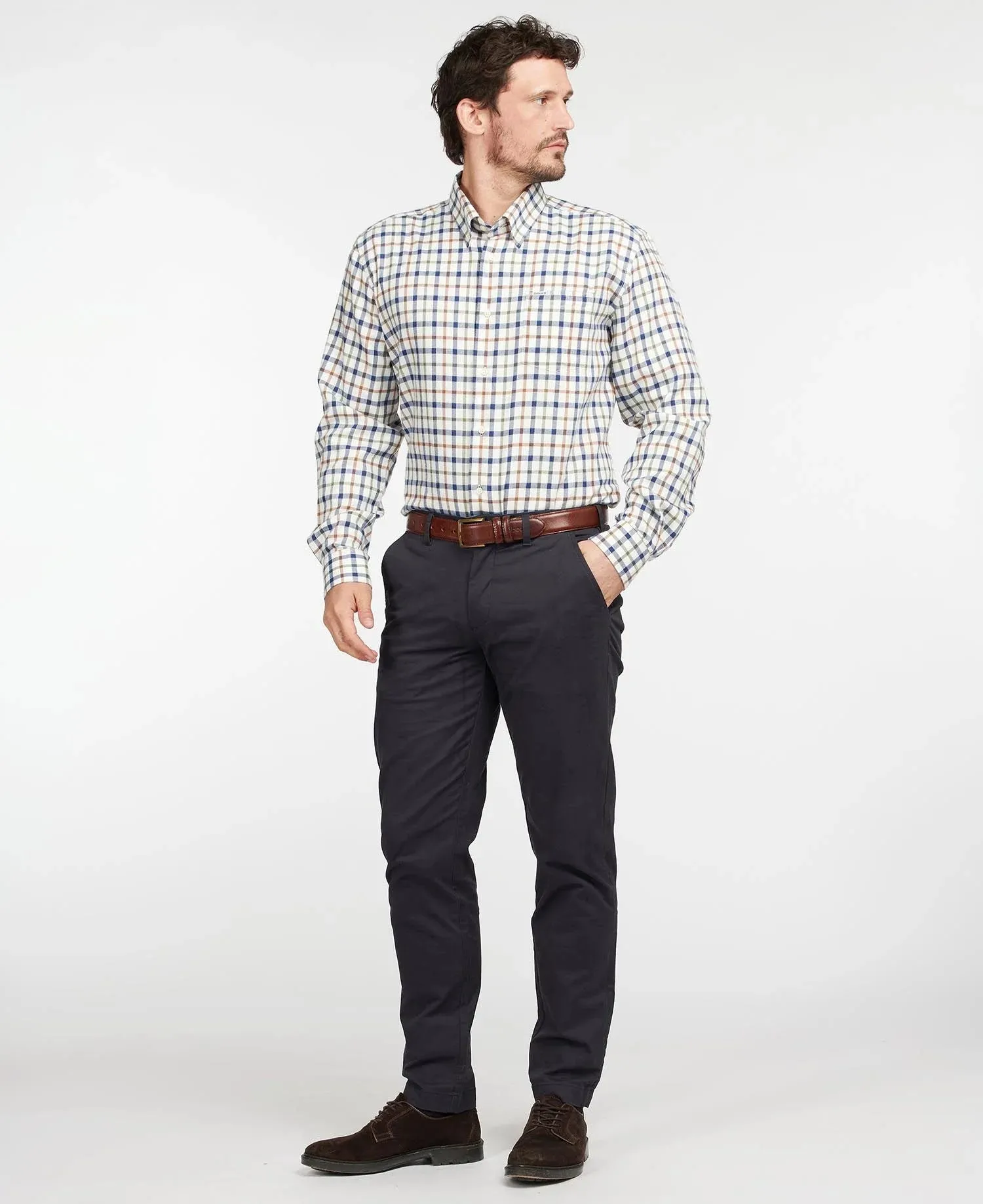 BARBOUR COLL THERMO SHIRT - ECRU