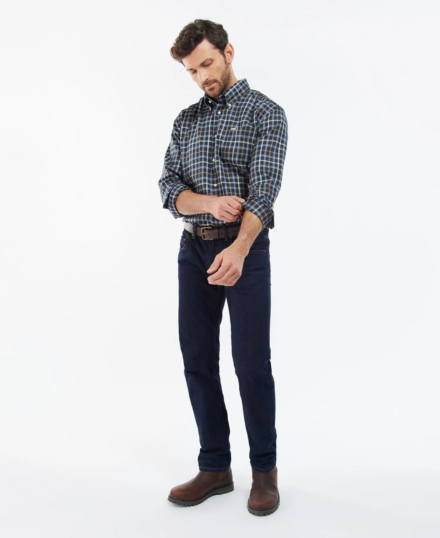 BARBOUR COLL THERMO SHIRT - INKY BLUE