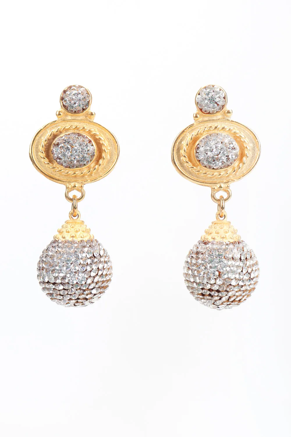 Baroque Crystal Disco Ball Earrings