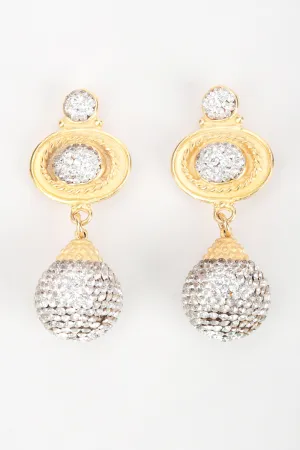 Baroque Crystal Disco Ball Earrings