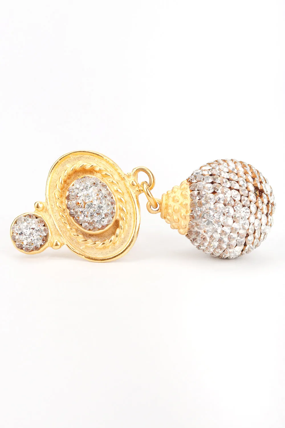 Baroque Crystal Disco Ball Earrings