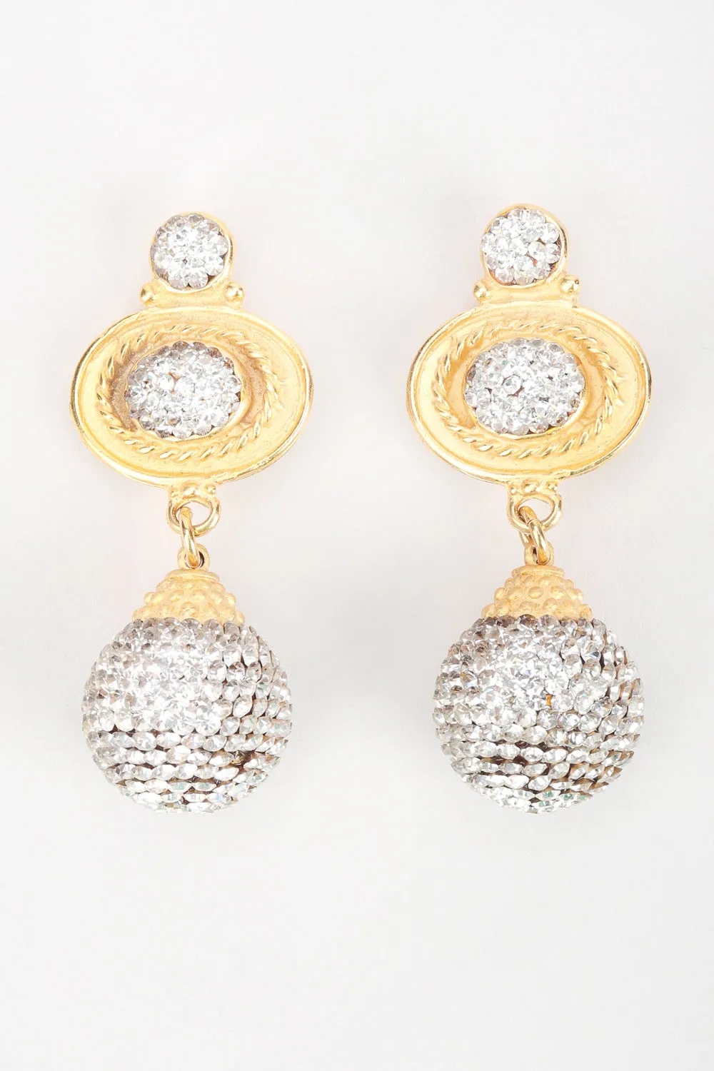 Baroque Crystal Disco Ball Earrings