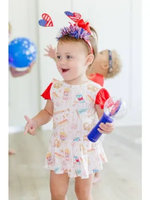 Baseball Snacks Twirl Romper