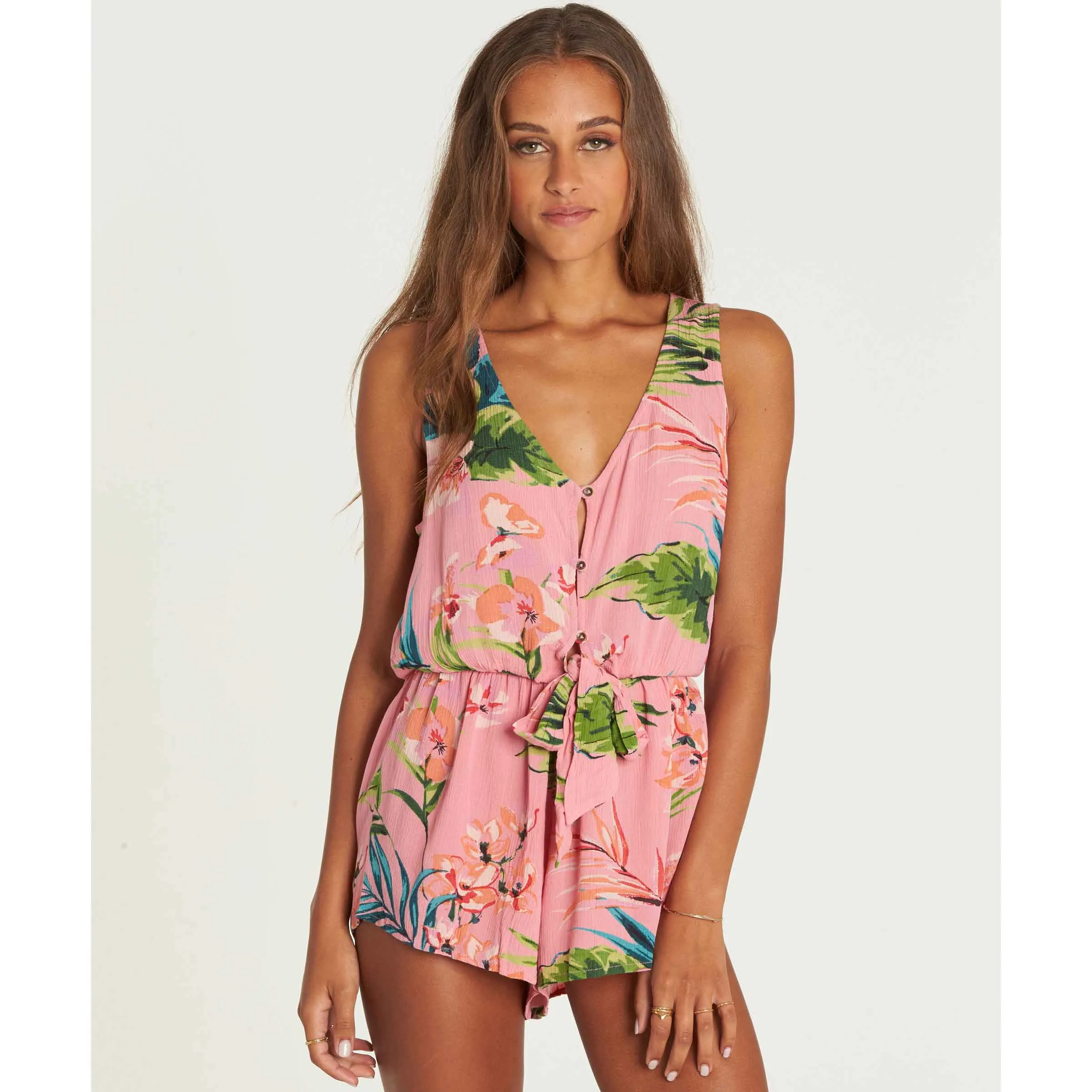 Billabong Women's Summer Solstice Tie-Front Romper