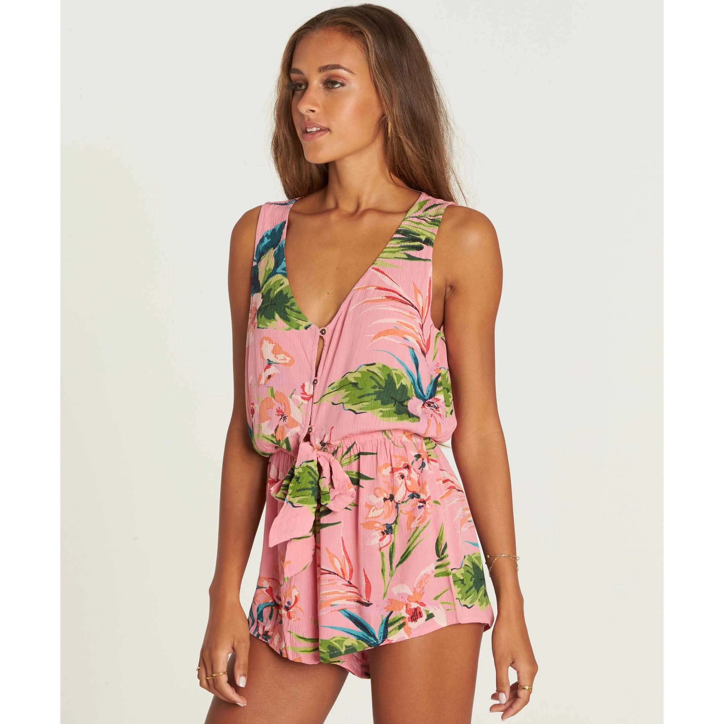 Billabong Women's Summer Solstice Tie-Front Romper