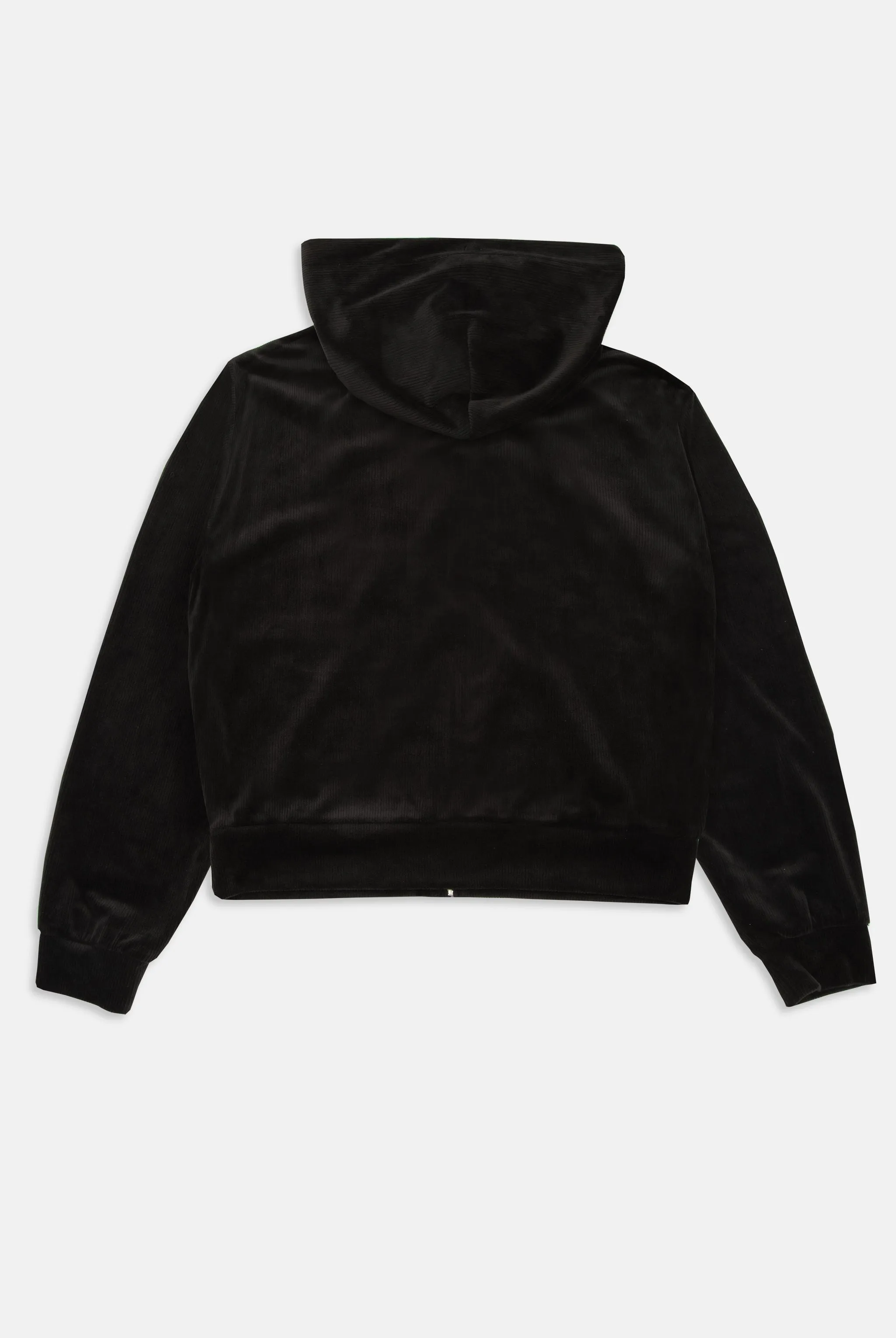 BLACK LOUNGE RIB VELOUR HOODIE