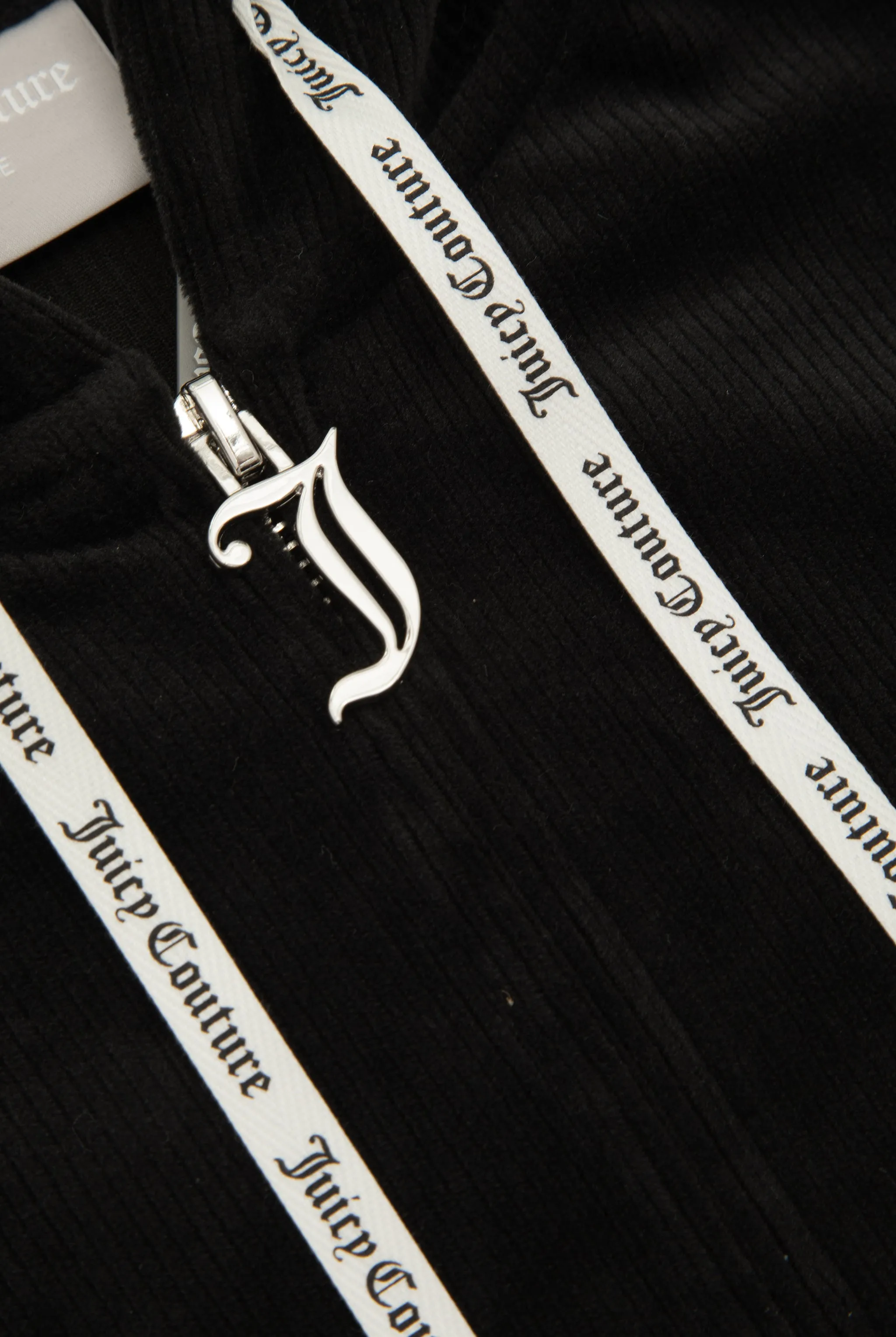 BLACK LOUNGE RIB VELOUR HOODIE