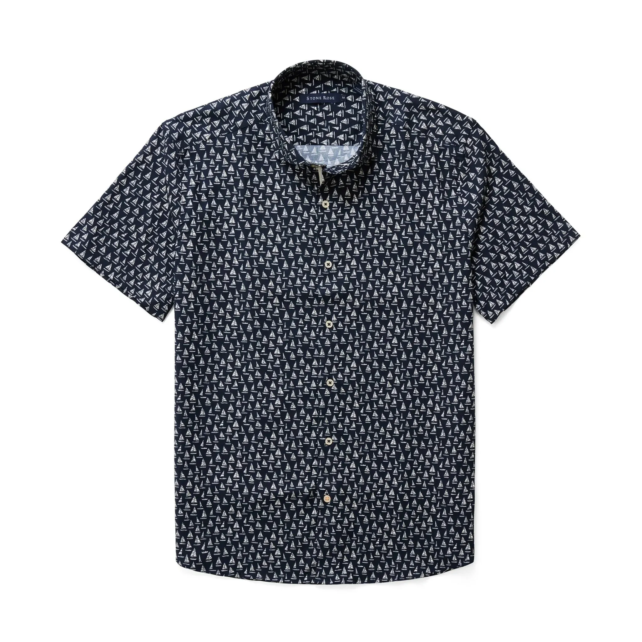 Black Sail Boat Short Sleeve Shirt