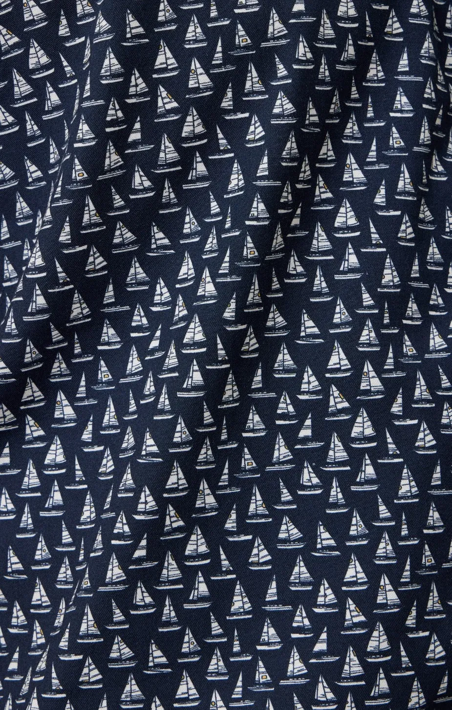 Black Sail Boat Short Sleeve Shirt