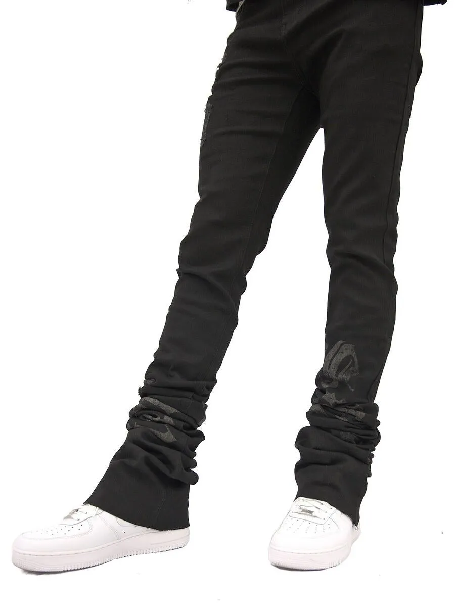 BLACK VEUX SUPER-STACKED JEAN