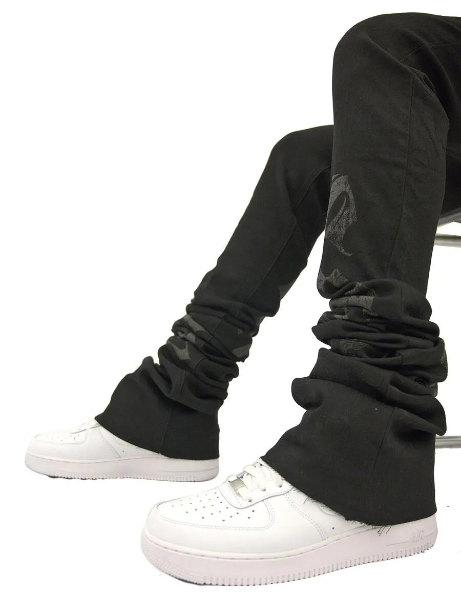 BLACK VEUX SUPER-STACKED JEAN