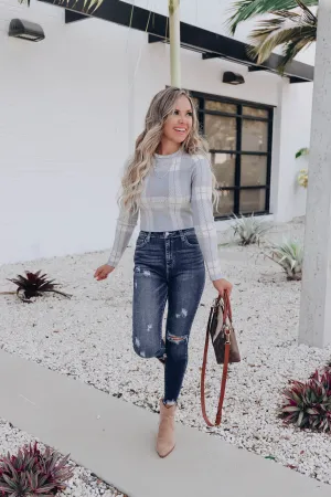 Blair Plaid Cropped Sweater Top