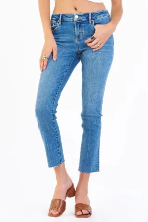 Blaire High Rise Ankle Slim Straight Jeans Seal Beach