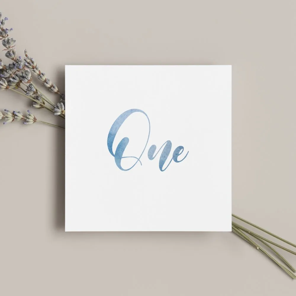 Blue Watercolor Table Numbers