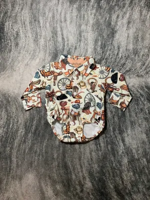 Boys Long Sleeve Western Button Ups