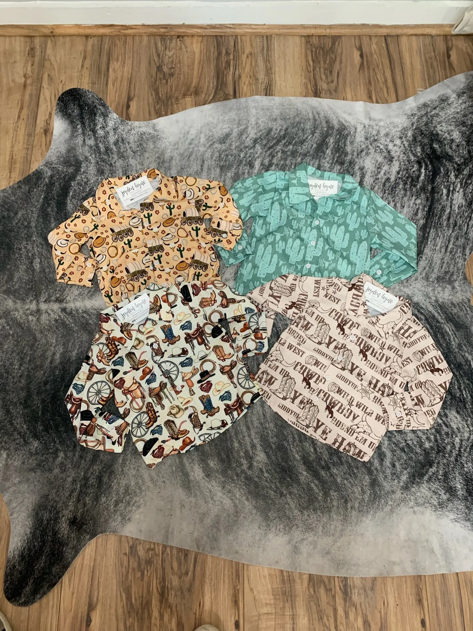 Boys Long Sleeve Western Button Ups