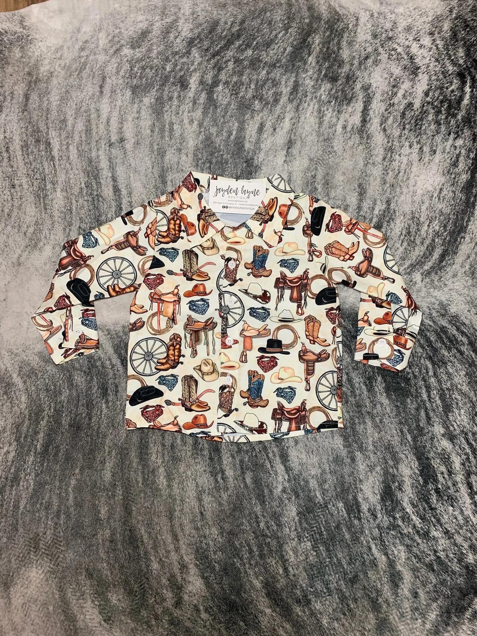 Boys Long Sleeve Western Button Ups