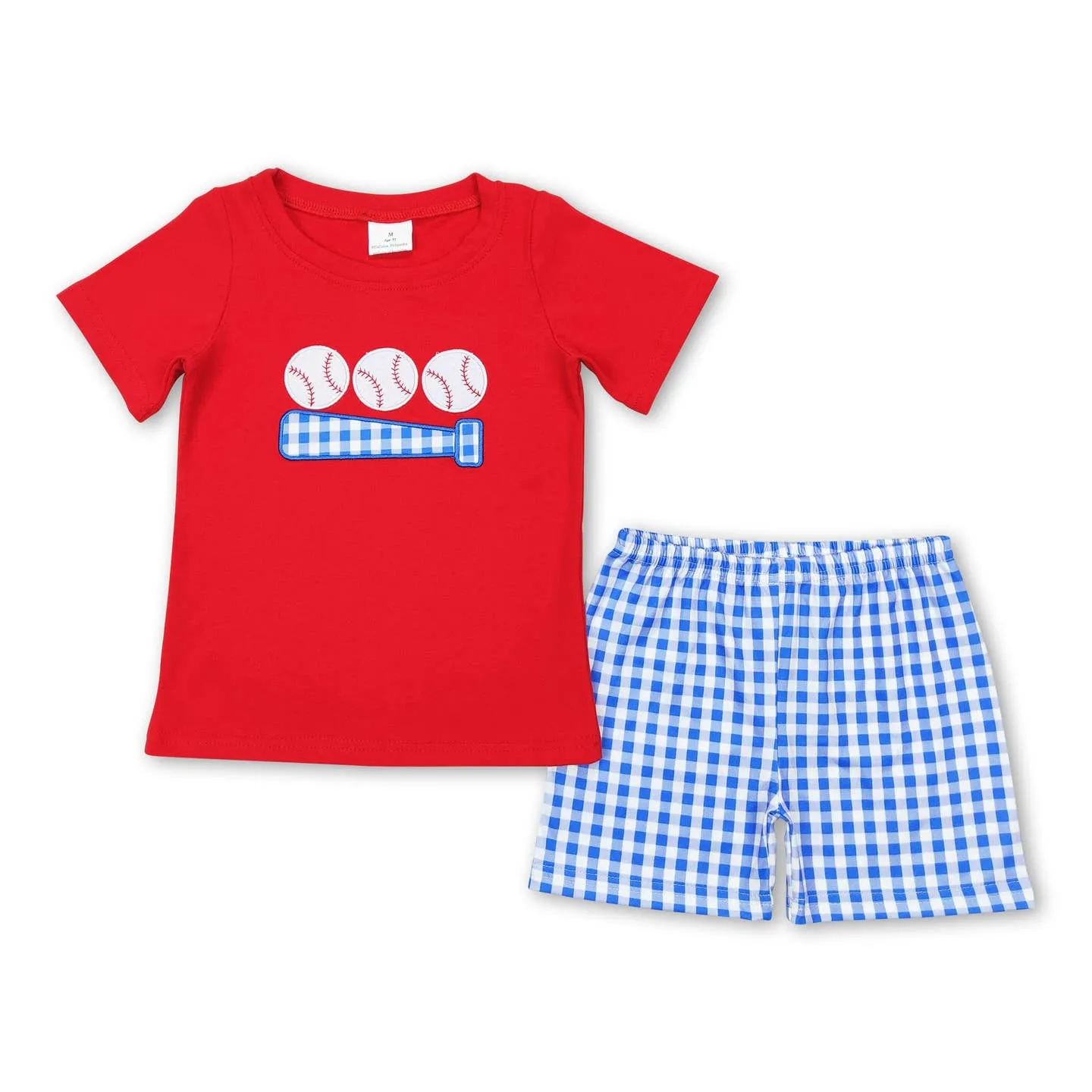 Boys Plaid Baseball Set