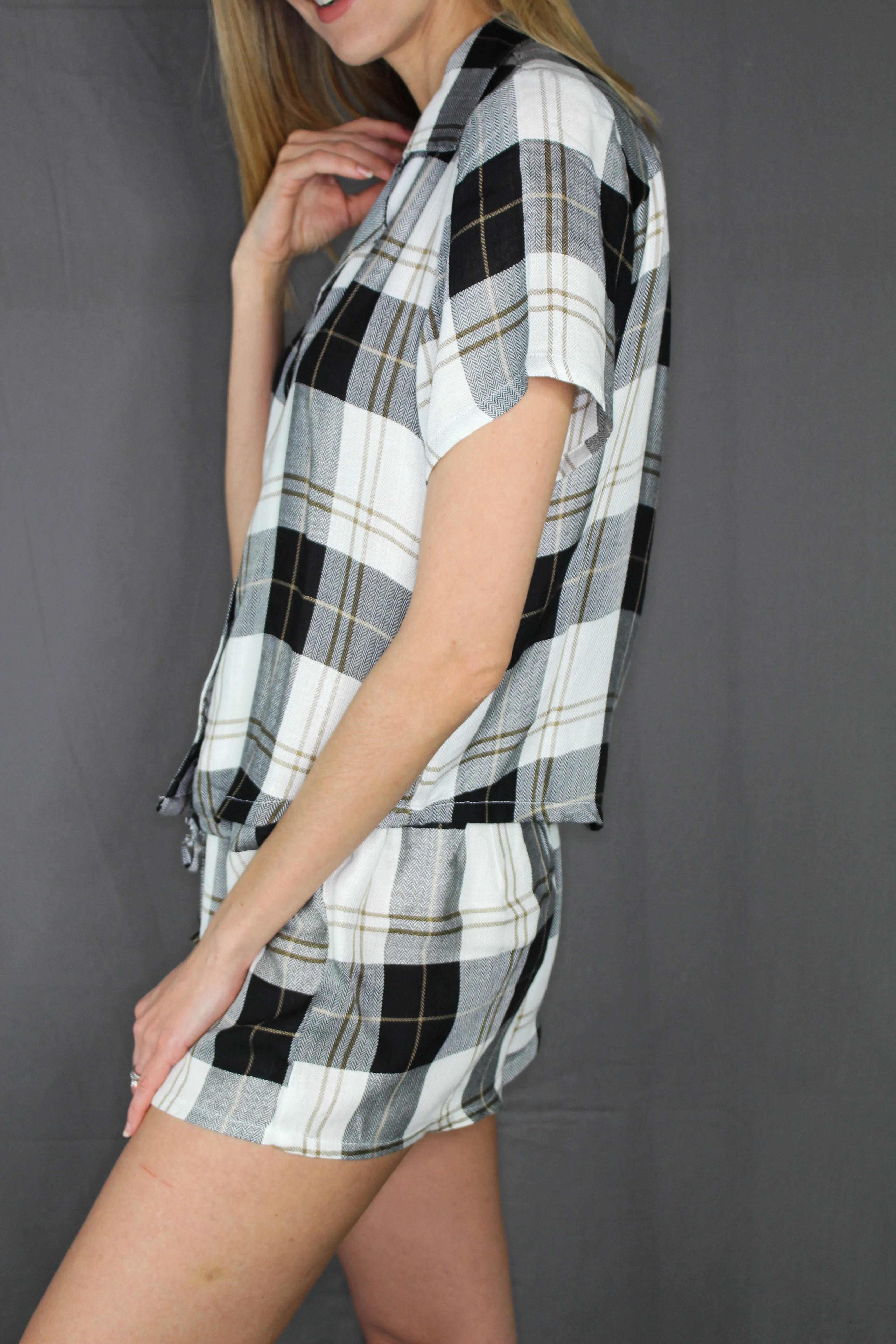 Bryant Plaid PJ Top