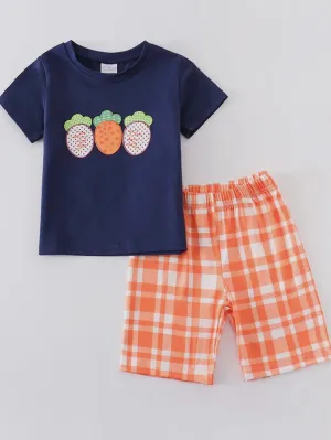 Carrot Cutie Shorts Set: Navy Mix