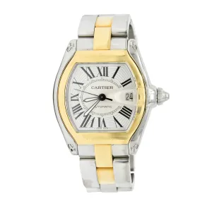 Cartier Roadster Unisex Large Two-Tone 18K Gold Automatic Silver Dial Men's Watch 2510