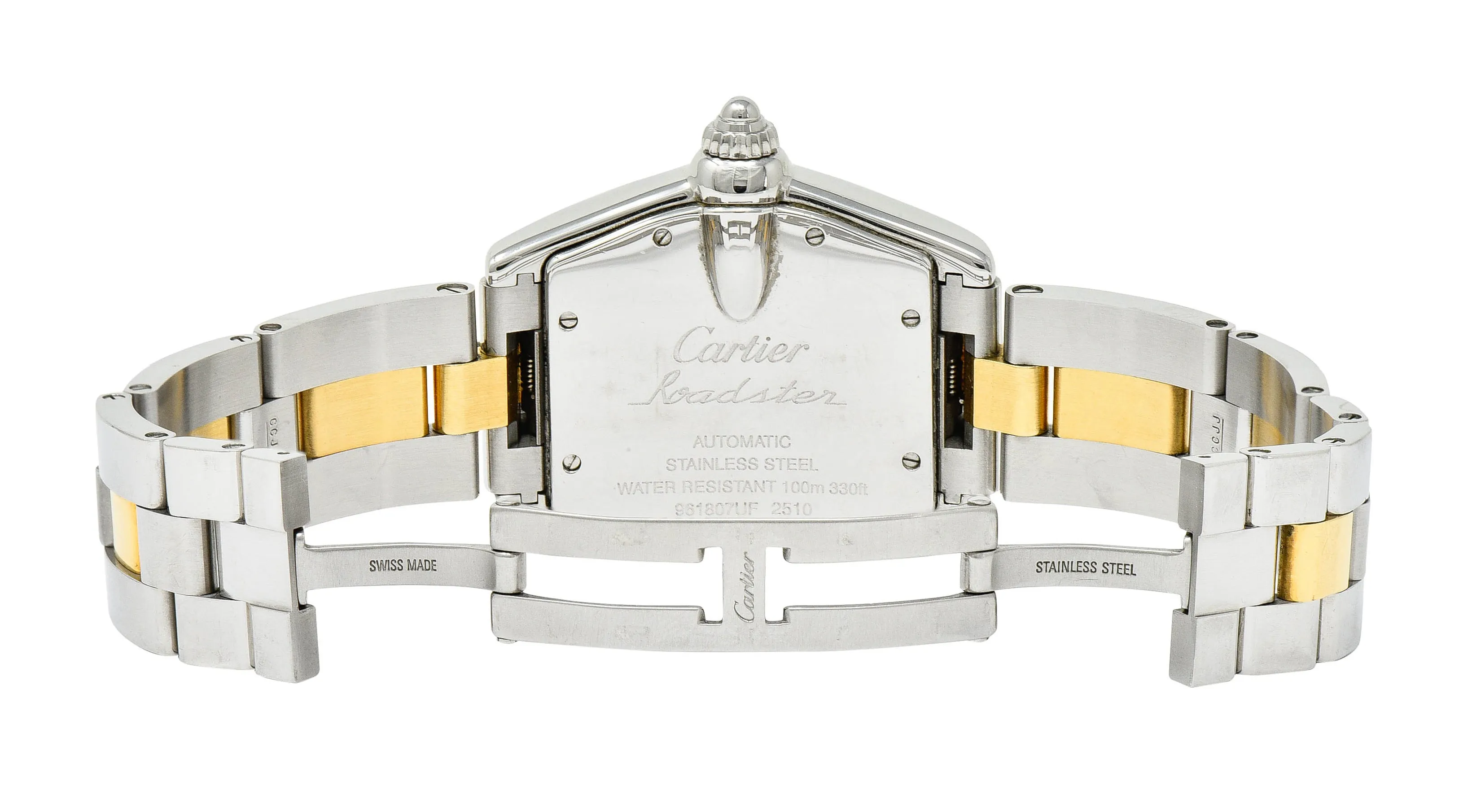 Cartier Roadster Unisex Large Two-Tone 18K Gold Automatic Silver Dial Men's Watch 2510