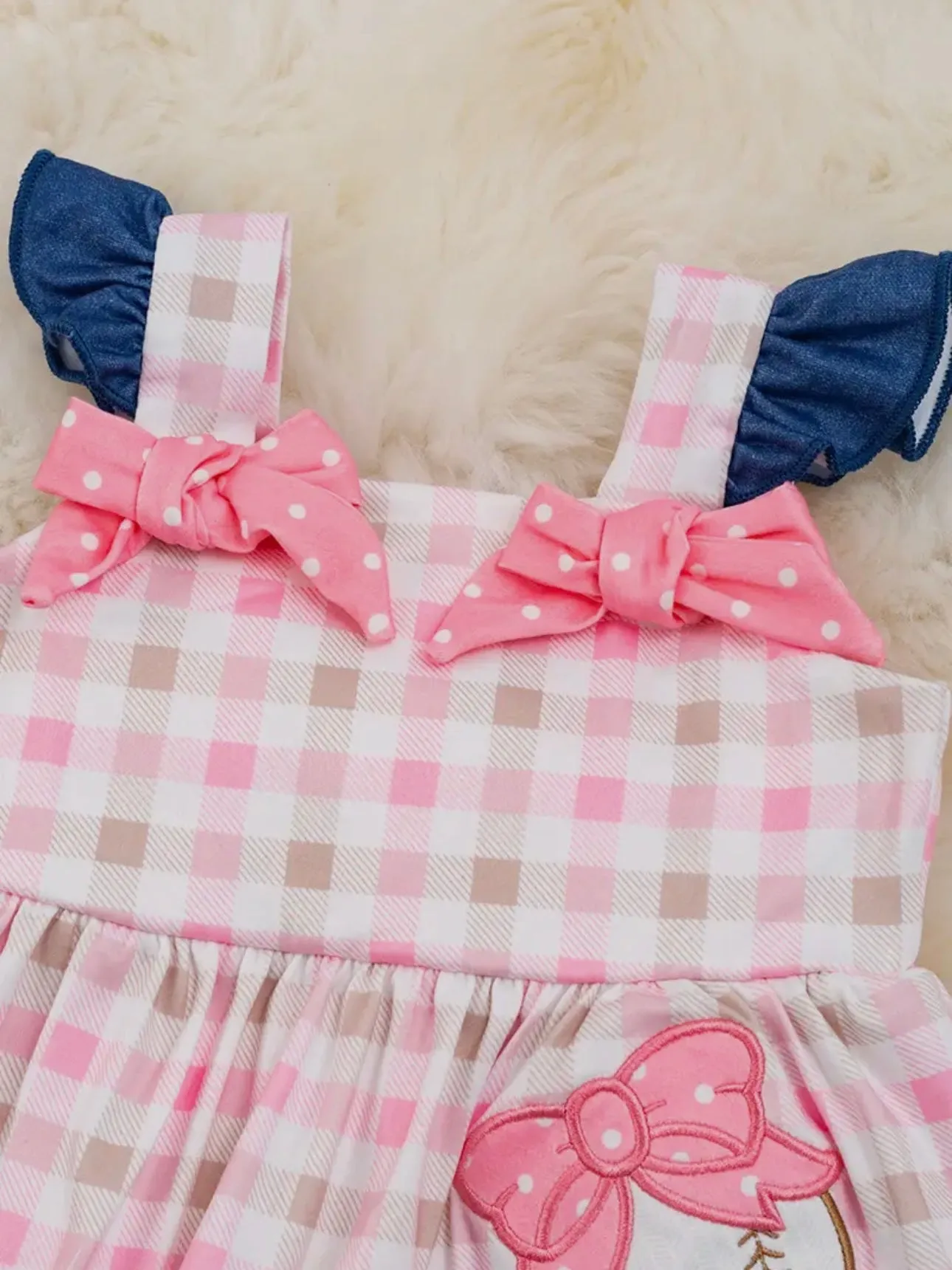 Checkered Baseball Romper: Multi