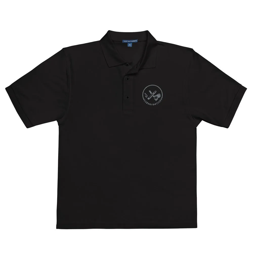 Clubs and Sticks Men's Premium Embroidered Polo - Grey