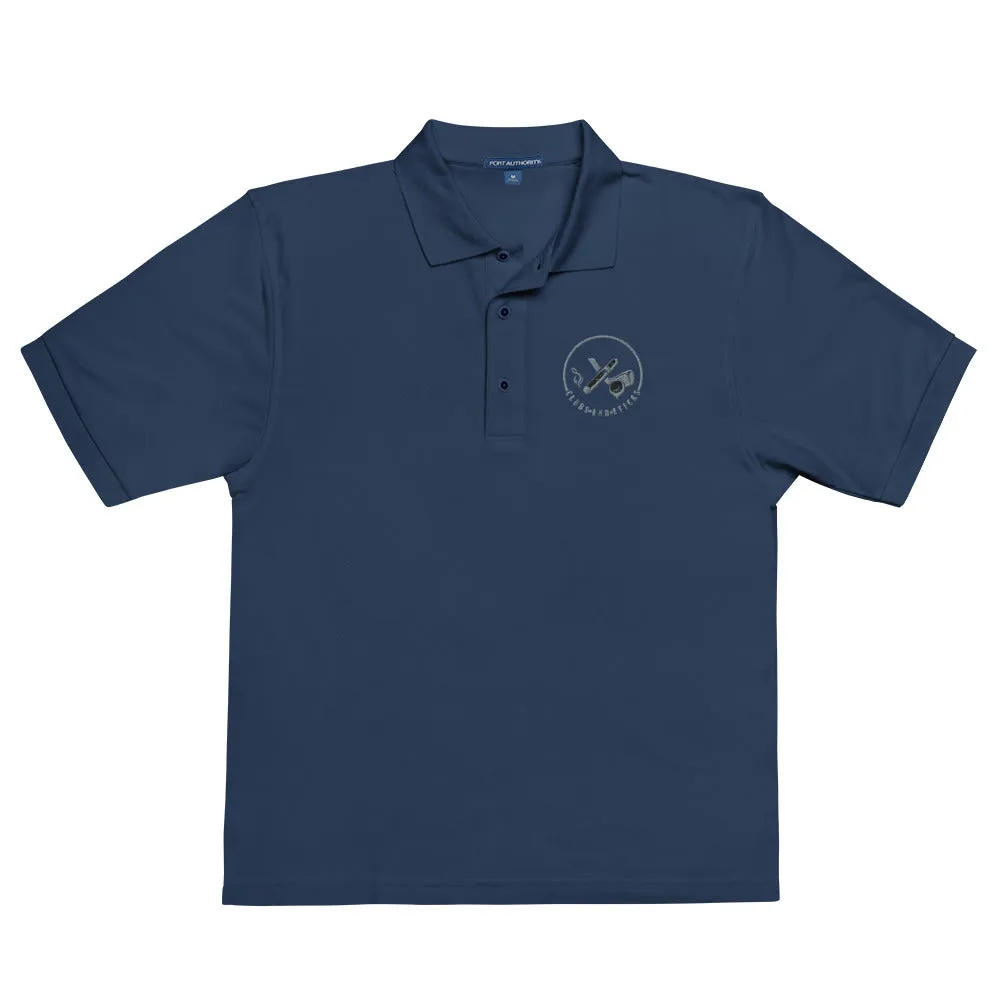 Clubs and Sticks Men's Premium Embroidered Polo - Grey
