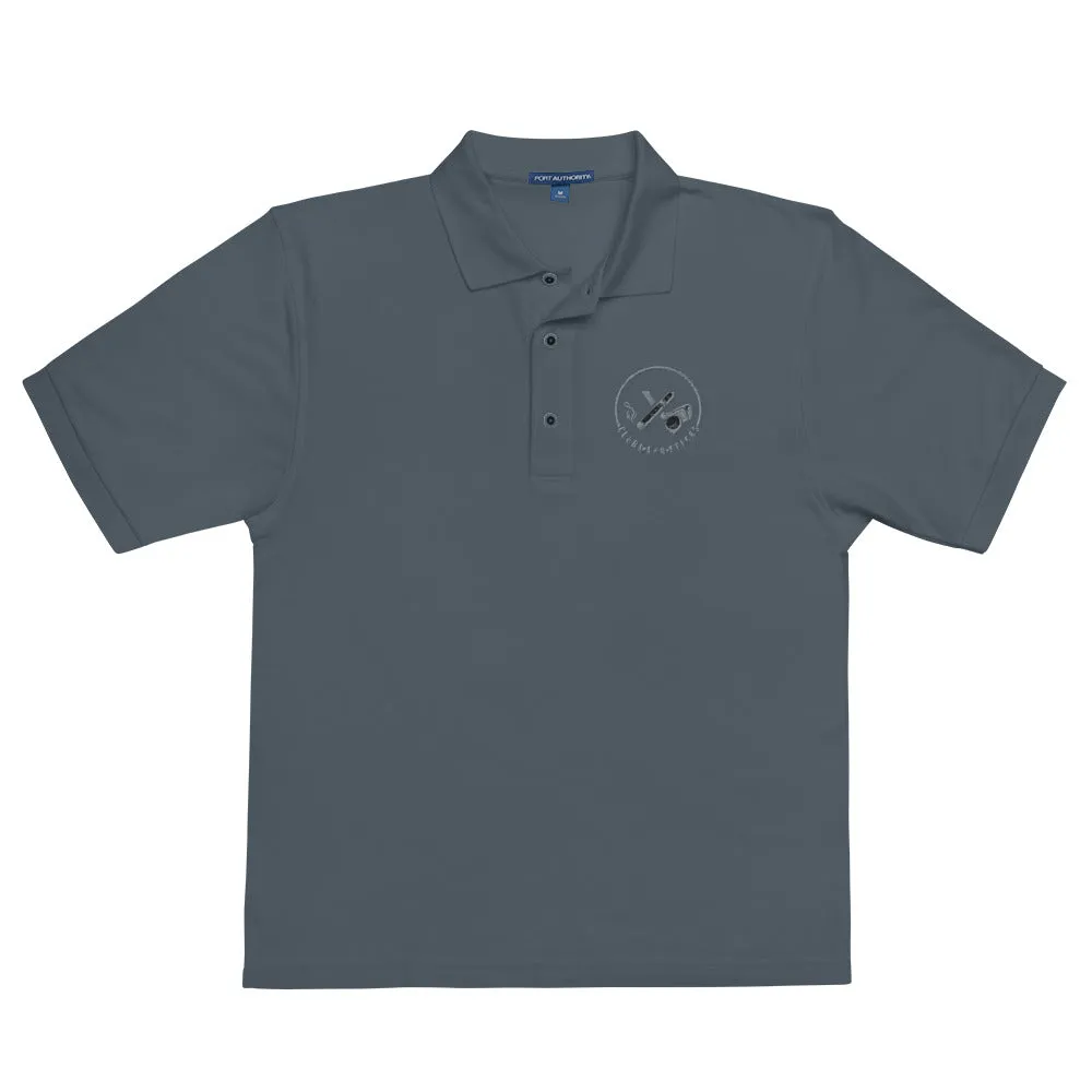 Clubs and Sticks Men's Premium Embroidered Polo - Grey