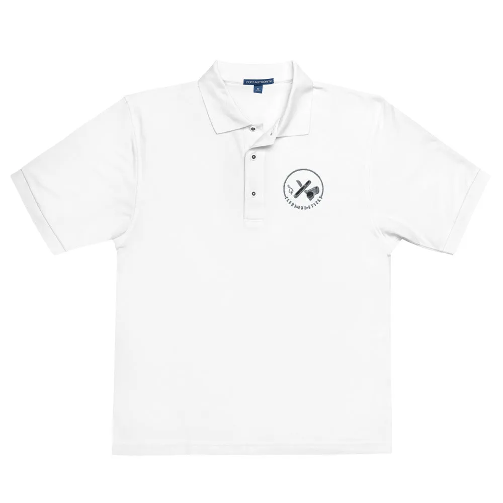 Clubs and Sticks Men's Premium Embroidered Polo - Grey