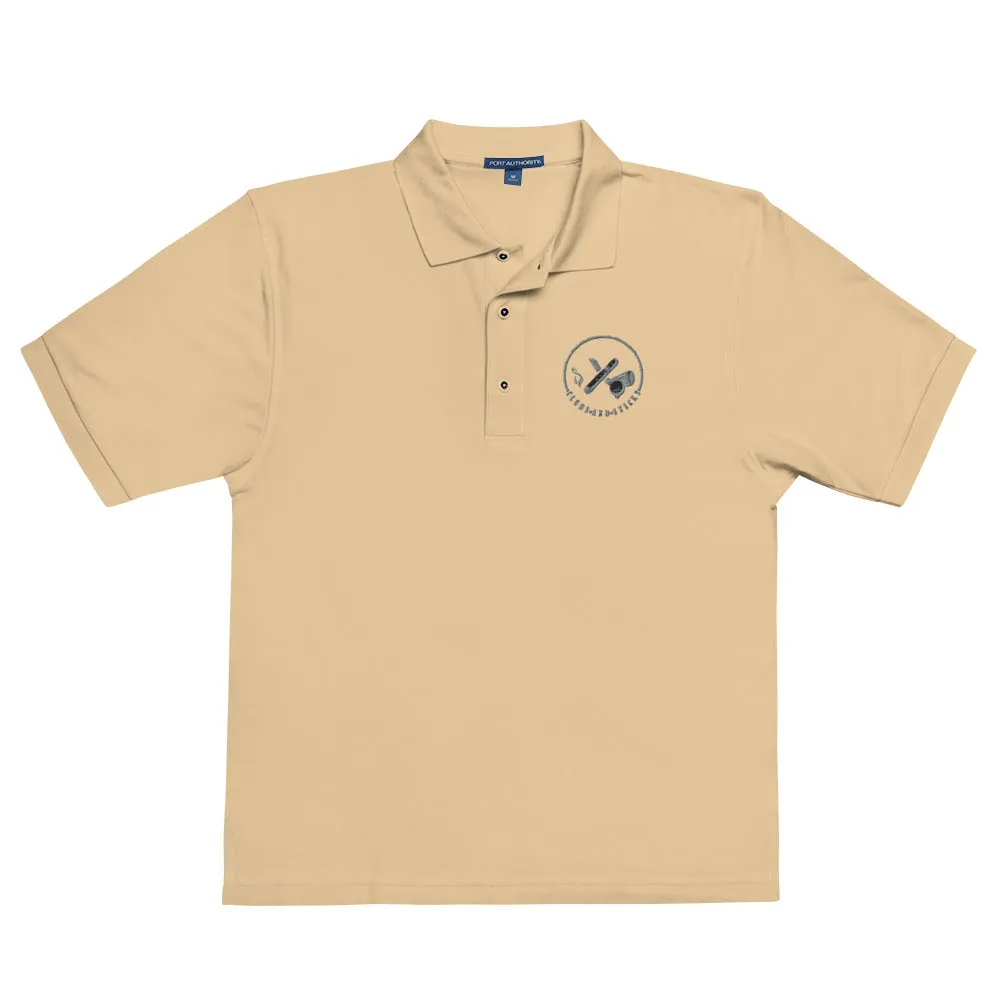 Clubs and Sticks Men's Premium Embroidered Polo - Grey