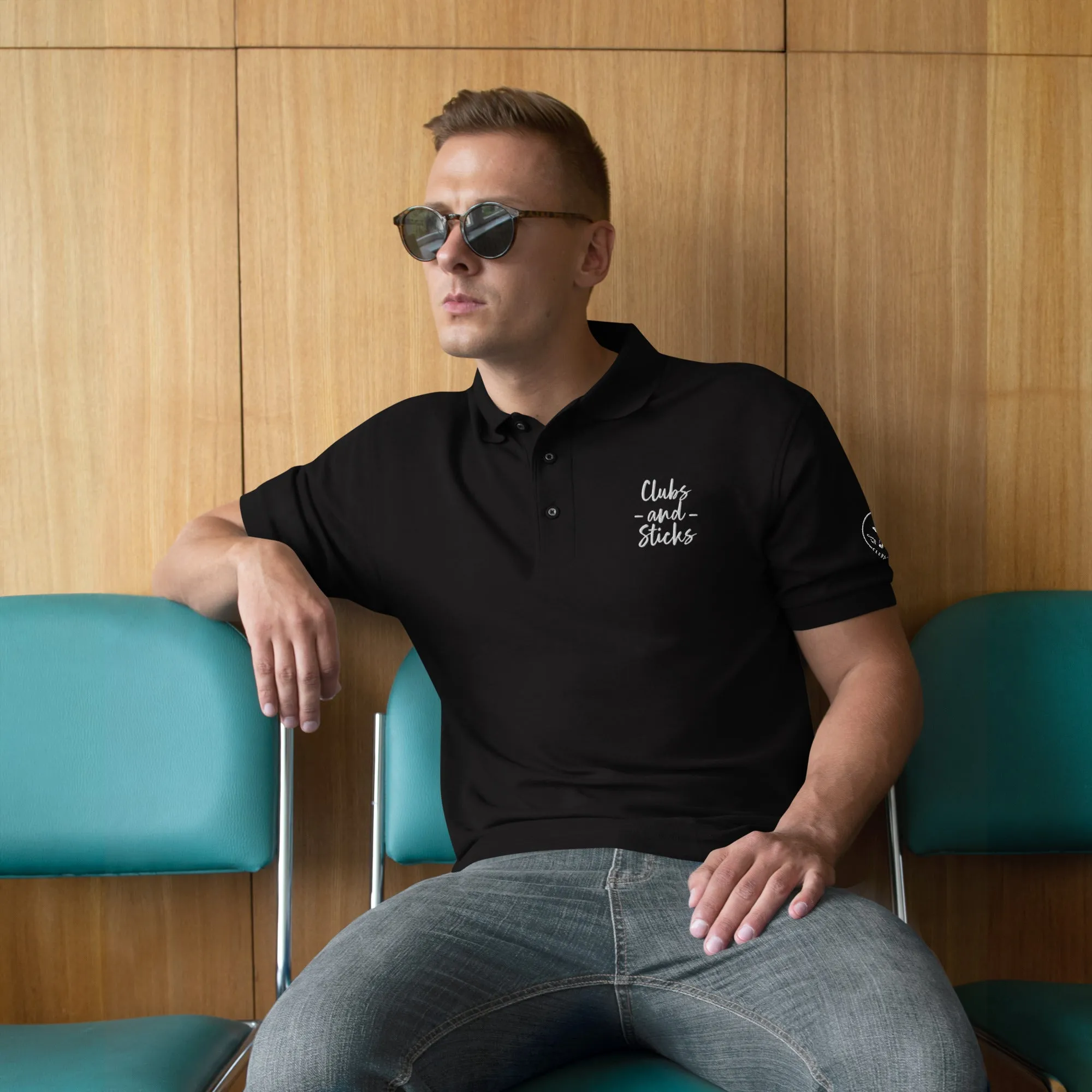 Clubs and Sticks Men's Premium Polo
