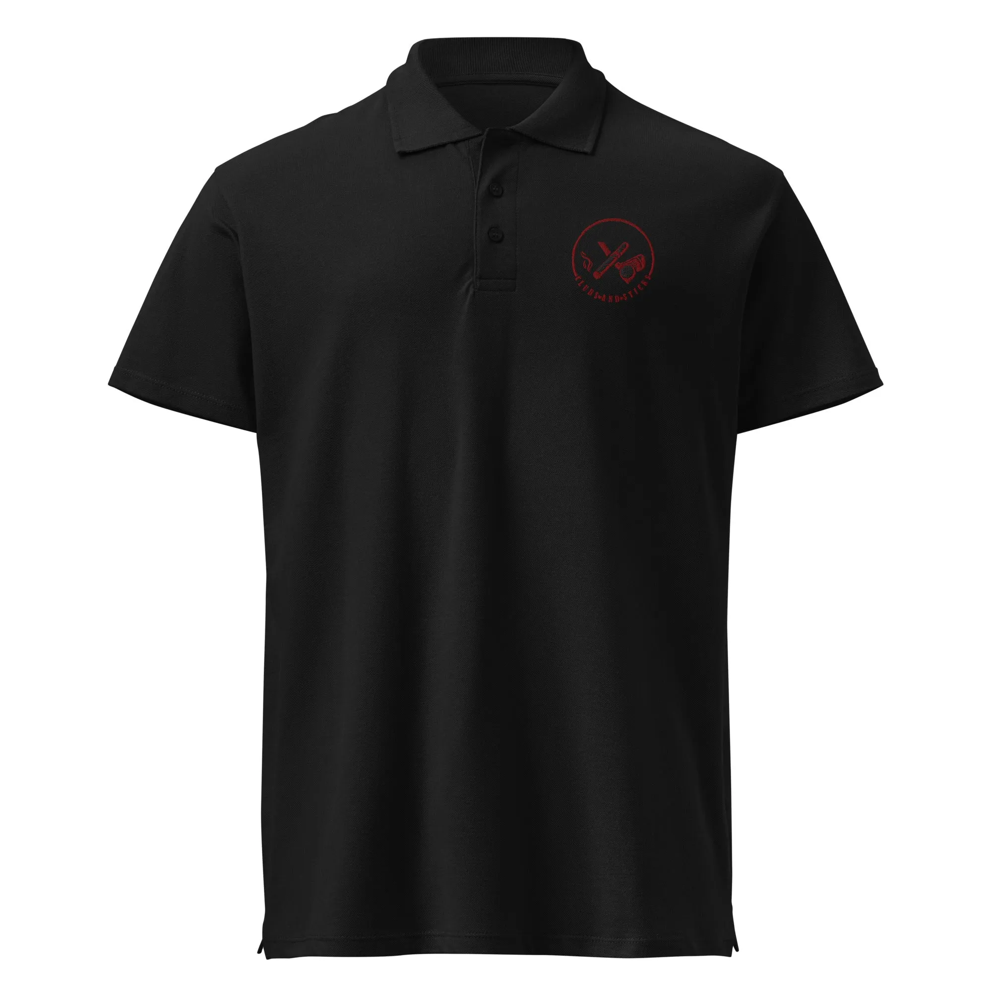 Clubs and Sticks Premium Pique Embroidered Polo Shirt - Maroon