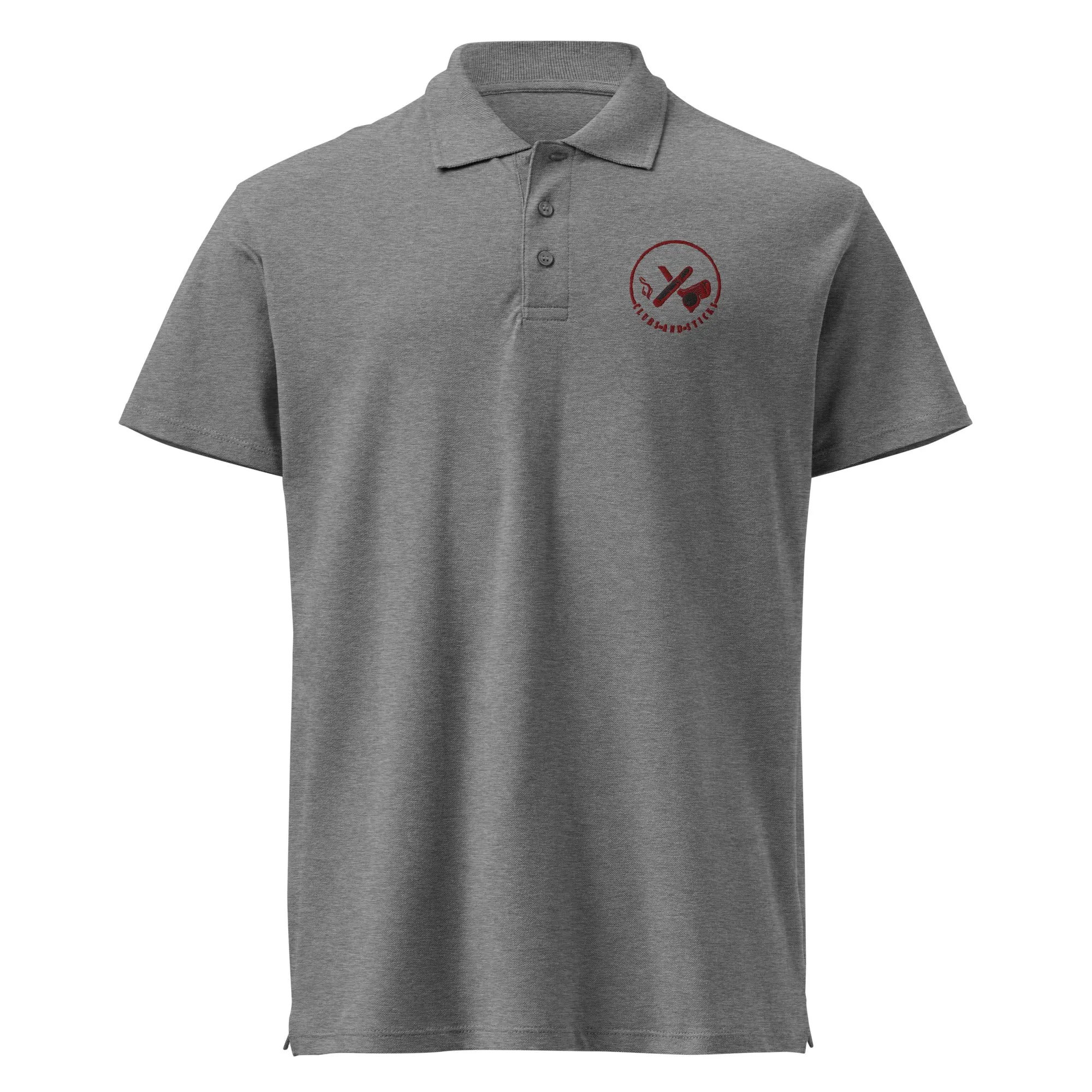 Clubs and Sticks Premium Pique Embroidered Polo Shirt - Maroon
