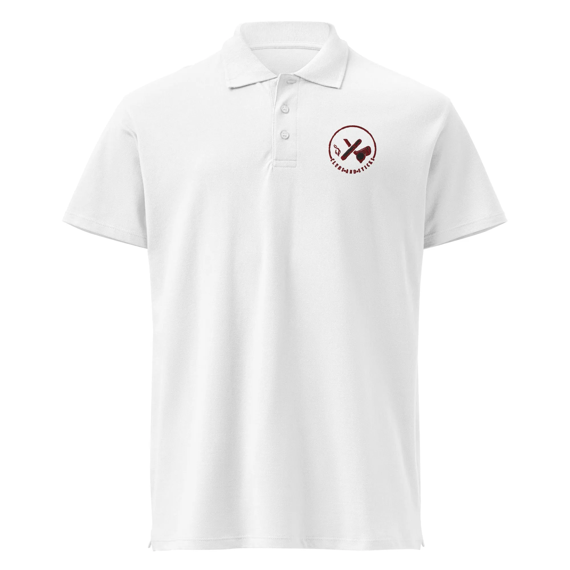 Clubs and Sticks Premium Pique Embroidered Polo Shirt - Maroon