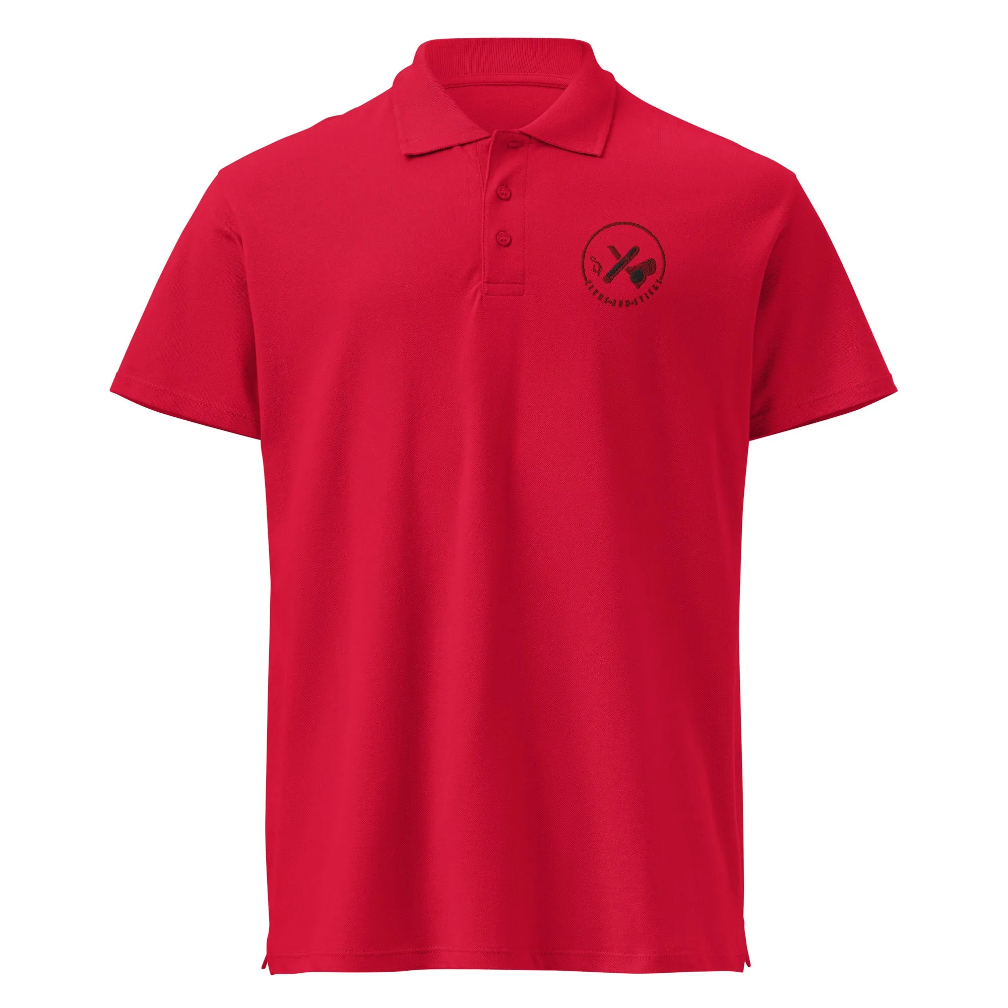 Clubs and Sticks Premium Pique Embroidered Polo Shirt - Maroon